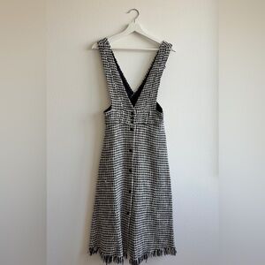 Zara Black and White Houndstooth Backless Dress